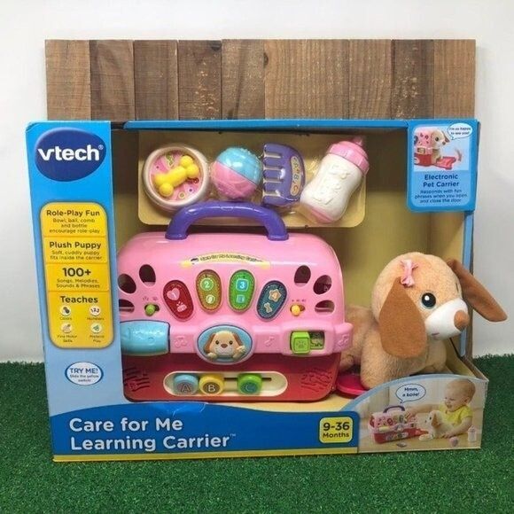 Vtech Care for Me Learning Carrier Puppy Dog Toy Set Infant Toddler Sounds NEW - Picture 1 of 10